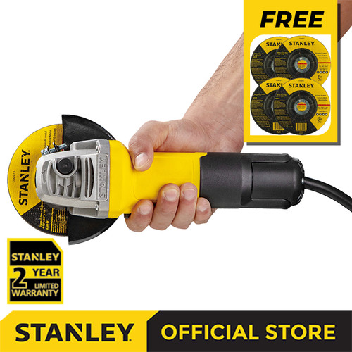 Stanley SG7100 750W 100mm Angle Grinder Free 4 Pcs STA4500