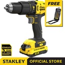 Stanley SCD711C2K 20V 1.5Ah Cordless Hammer Drill Free STA7221 16 pcs