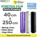 Stretch Film 40cm x 250m Plastik Wrapping Wraping Pembungkus Barang DELKOWRAP / SATUAN