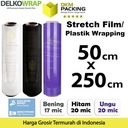 Stretch Film 50cm x 250m Plastik Wrapping Wraping Pembungkus Barang DELKOWRAP / SATUAN