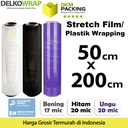Stretch Film 50cm x 200m Plastik Wrapping Wraping Pembungkus Barang DELKOWRAP / SATUAN