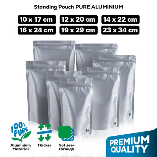 (PACK) Standing Pouch ALUMINIUM METALIZING FOIL kemasan Food Grade Snack Makanan DELKOCHOICE