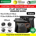 Flat Bottom DIAMOND Valve Standing Pouch Foil Ziplock Kemasan Kopi Coffee Bag DELKOCHOICE