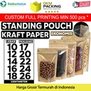 Standing Pouch Clear Kraft Paper Ziplock Plastik Klip Makanan EKONOMIS