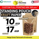Standing Pouch Clear Kraft Paper 10x17cm Ziplock Plastik Klip EKONOMIS