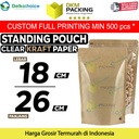 Standing Pouch 18x26 Clear Kraft Paper ZIPLOCK Plastik Klip Kombinasi