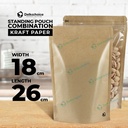Standing Pouch Clear Kraft Paper 18x26 Ziplock Kombinasi Plastik Klip