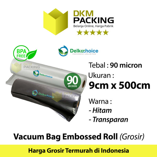Plastik Vacuum EMBOSS ROLL 5Meter Vakum Embossed Sealer DELKOCHOICE