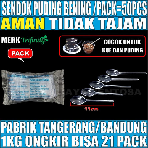 Sendok Teh Puding STG / Sendok Jelly Eskrim STB / Garpu mini / Sendok Bebek Plastik Per Pack Var