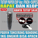 Tutup Paper Cup HALAL Rapat Klop 4oz 8oz 12oz 16oz 22oz Per Pack Hanya Tutup Gelas Kertas
