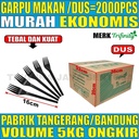 Garpu Makan Plastik Kuat Tebal Trifinity Panjang Murah Bening / Hitam / Putih Per Dus Jskrm