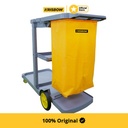 Krisbow Troli Kebersihan Dengan Holder - Abu-Abu Cleaning Cart Peralatan Kebersihan Perabotan Bersih-Bersih Trolley Kebersihan
