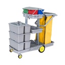 Krisbow Troli Kebersihan Multifungsi Frccgy320 Cleaning Cart Peralatan Kebersihan Perabotan Bersih-Bersih Trolley Kebersihan