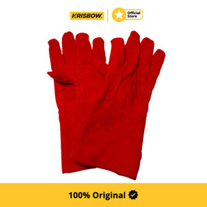 Krisbow Glove Sarung Tangan Pengaman Las Kulit 36 Cm - Merah