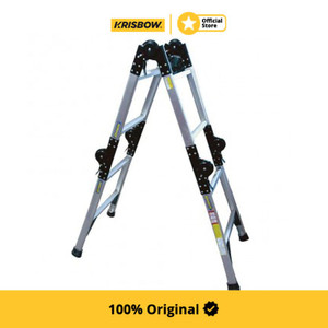 Krisbow Ladder Tangga Lipat Aluminium 4X3 Step 3.8 Mtr