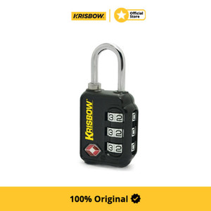 Krisbow Padlock Gembok Koper 3 Angka Zinc Alloy - Hitam