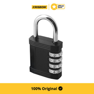Krisbow Padlock Gembok 4 Kombinasi Kunci - Hitam