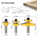 MASTER BIT MATA PROFIL ROUTER NO.9 MORTIS TENON DOUBLE SIDE BEVEL 12MM