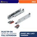 BLUM PROMO PAKET LENGKAP REL LACI TANDEM TIP-ON 560H4000T FULL EXTENSION INCLUDE LOCKING DEVICE & LINKAGE 30KG NL=400MM