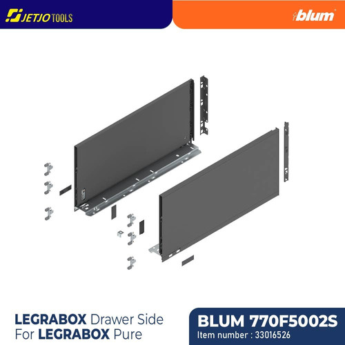 BLUM DRAWER RAK 770F5002S LEGRABOX S4XL DRAWER SIDE H=241 L=500MM GREY