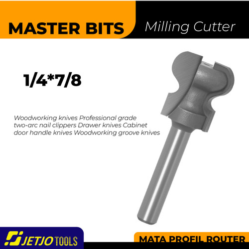 MASTER BIT MATA PROFIL ROUTER GROOVE DRAWER CABINET HANDLE 1/4X7/8"