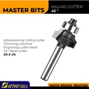 MASTER BIT MATA PROFIL ROUTER 45° CHAMFERING CUT BEVEL CUTTER 1/4X1/4"