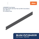 BLUM DRAWER RAK ZV7.1043C01VORD-ST LEGRABOX FRONT SECTION CW=1.2M GREY