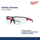 MILWAUKEE 48-73-2000A KACAMATA SAFETY CLEAR SAFETY GLASSES