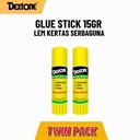 Lem Kertas Glue Stick Dextone 15gr - Twin Pack