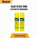 Dextone Lem Kertas Glue Stick / Glue Stick Putar Non Toxic 21gr-Twinpack