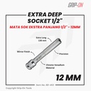 GRIP-ON DEEP SOCKET 1/2" EXTRA LONG - GRIP-ON MATA SOK EXTRA PANJANG 1/2"