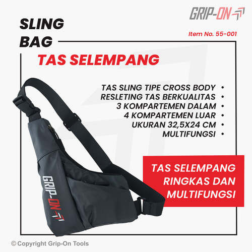 GRIP-ON SLING BAG CROSS BODY - TAS SELEMPANG MULTIFUNGSI