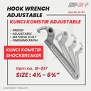 GRIP-ON HOOK WRENCH ADJUSTABLE KUNCI KOMSTIR FLEXIBLE 4 1/2 - 6 3/4 IN