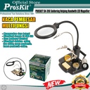 PENJEPIT PCB + DUDUKAN SOLDER KACA PEMBESAR PRO'SKIT SN-396 LAMPU LED