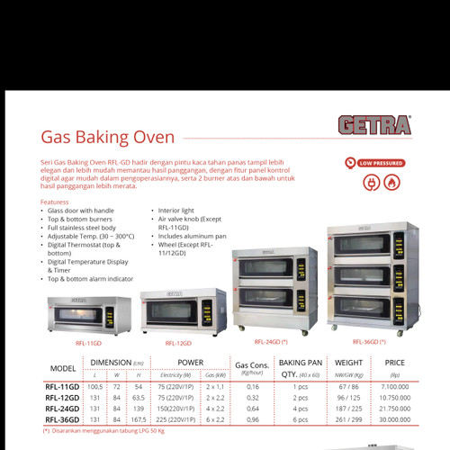 GAS BAKING OVEN RFL-24 GD