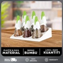 Oxone OX341 Snowy Spice Set with Rack Wadah Bumbu Dapur Kaca