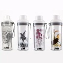 Oxone OX032M Bottle Double Wall Kaca 500ml Botol Minum Lucu Motif Terbaru Asli | Plastik Bottles - GAMBAR RANDOM