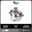 Oxone OX2012 Presto Panci Daging Aluminium Pressure Cooker 12L - Silver