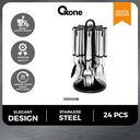 Oxone  OX9100 24pcs Stainless Cultury Set with Hanger & Cover - Black