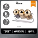 Oxone OX353R 3pcs  Gold Capsule Storage Jar - gold