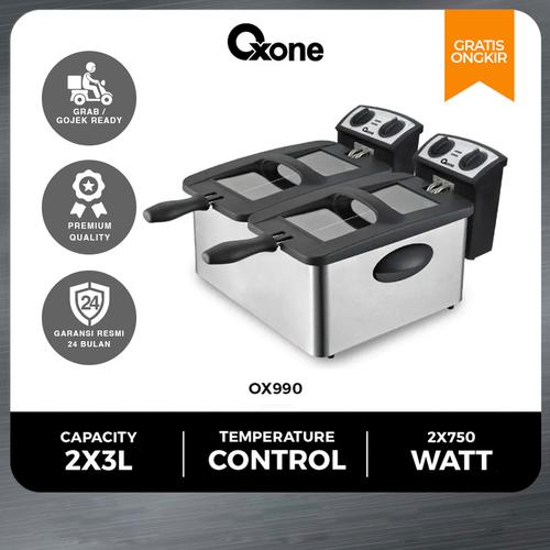 Oxone OX990 Double Deep Fryer - Black