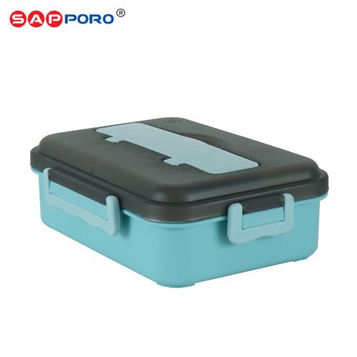 SAPPORO ESPA - Kotak Makan Susun | Lunch Box Susun Perlengkapan Plastik Sendok Stainless Steel Tas Garpu