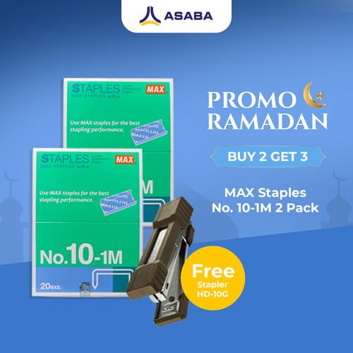 Paket Staples Max 10-1M 2 Box/Pack Free Stapler HD-10G