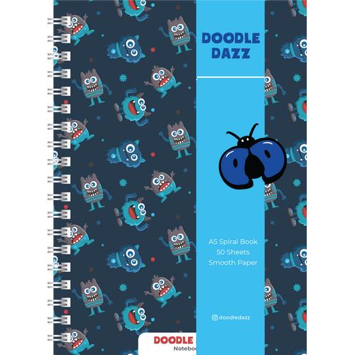 Doodle Dazz Buku Tulis/Notebook Spiral/Buku Catatan Bergaris Spiral A5 Kiddo