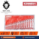 Set Kunci Pas 6-24mm Chrome Vanadium Kennedy - 18 pcs KEN5822970K KENNEDY Original By CROMWELL UK, Standar EROPA DIN 3113