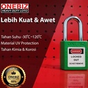 ONEBIZ Compact Safety Padlock Green OB 14-BDG04UN Thermoplastic Safety Padlock