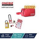 Paket LOTOTO elektrikal, Paket LOTOTO electrical, Paket LOTOTO MCB, Breaker Lockout Tagout Kit Electrical - Loto Safety Padlock Set Loto, Lockout Tagout Kit Electrical Loto J5 FREE BONUS POUCH