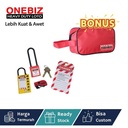 Paket LOTOTO elektrikal, Paket LOTOTO electrical, Paket LOTOTO MCB, Breaker Lockout Tagout Kit Electrical - Loto Safety Padlock Set Loto, Lockout Tagout Kit Electrical Loto J4 FREE BONUS POUCH