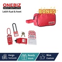 Paket LOTOTO elektrikal, Paket LOTOTO electrical, Paket LOTOTO MCB, Breaker Lockout Tagout Kit Electrical - Loto Safety Padlock Set Loto, Lockout Tagout Kit Electrical Loto I7 FREE BONUS POUCH
