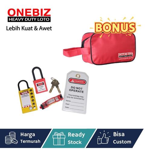 Paket LOTOTO elektrikal, Paket LOTOTO electrical, Paket LOTOTO MCB, Breaker Lockout Tagout Kit Electrical - Loto Safety Padlock Set Loto, Lockout Tagout Kit Electrical Loto E6 FREE BONUS POUCH